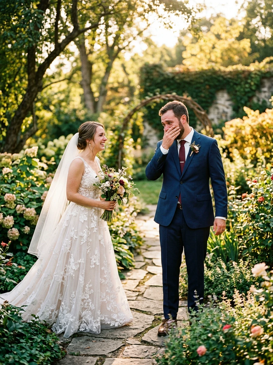 First look moment between couple